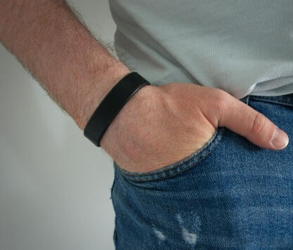 Full Grain Leather Bracelet | Black Classic 16mm | Made to Measure UK Artisan Full Grain Leather Bracelet | Black Classic 16mm | Made to Measure UK Artisan